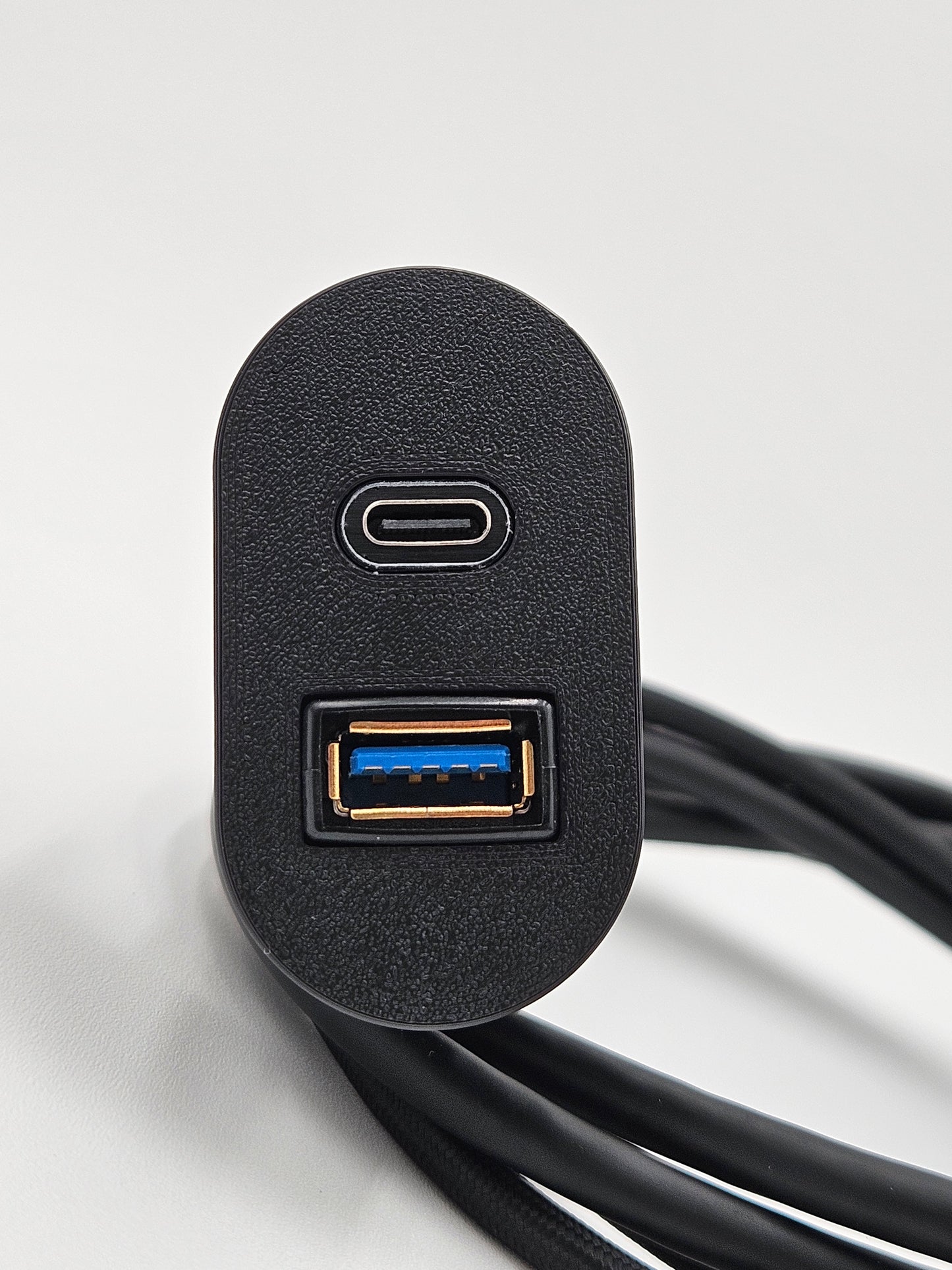 94-04 Mustang coin holder bulkhead with dual, 3ft USB extension cables